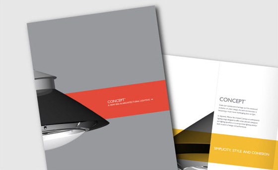 Product brochure design, lighting brochure graphic design, lighting guide design